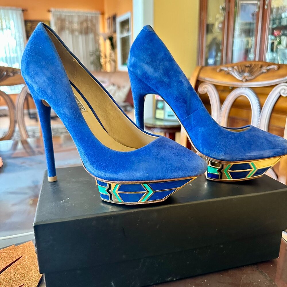 Ivy Kirzhner Pyramid Royal Blue Heels